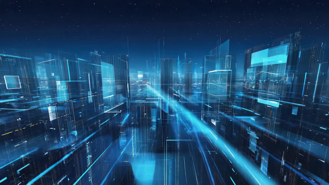 paisaje urbano digital futurista