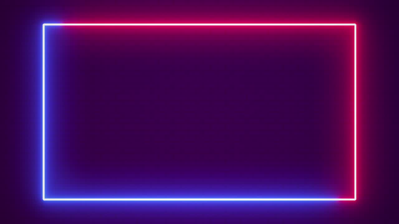 marco de neón claro color azul y rojo abstracto fondo sin costuras pared de ladrillo púrpura