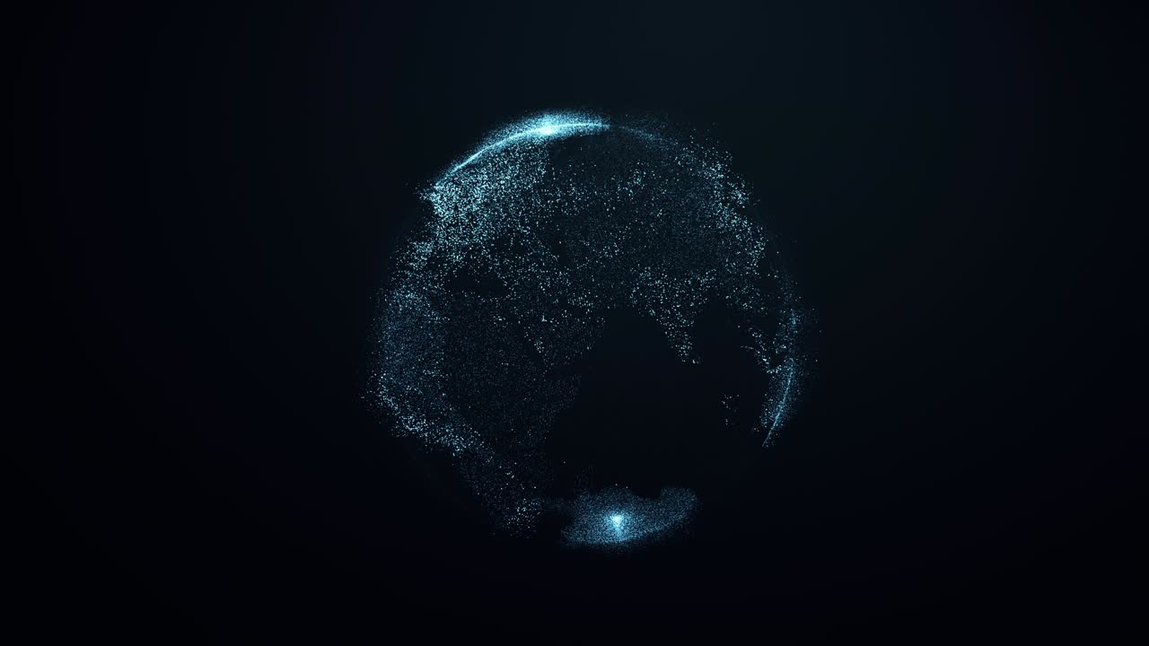 Animation of spinning globe of the Earth planet