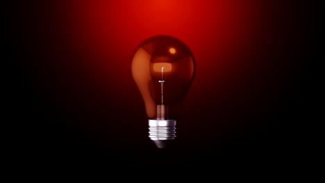 light bulb turns on and off and rotating on dark background