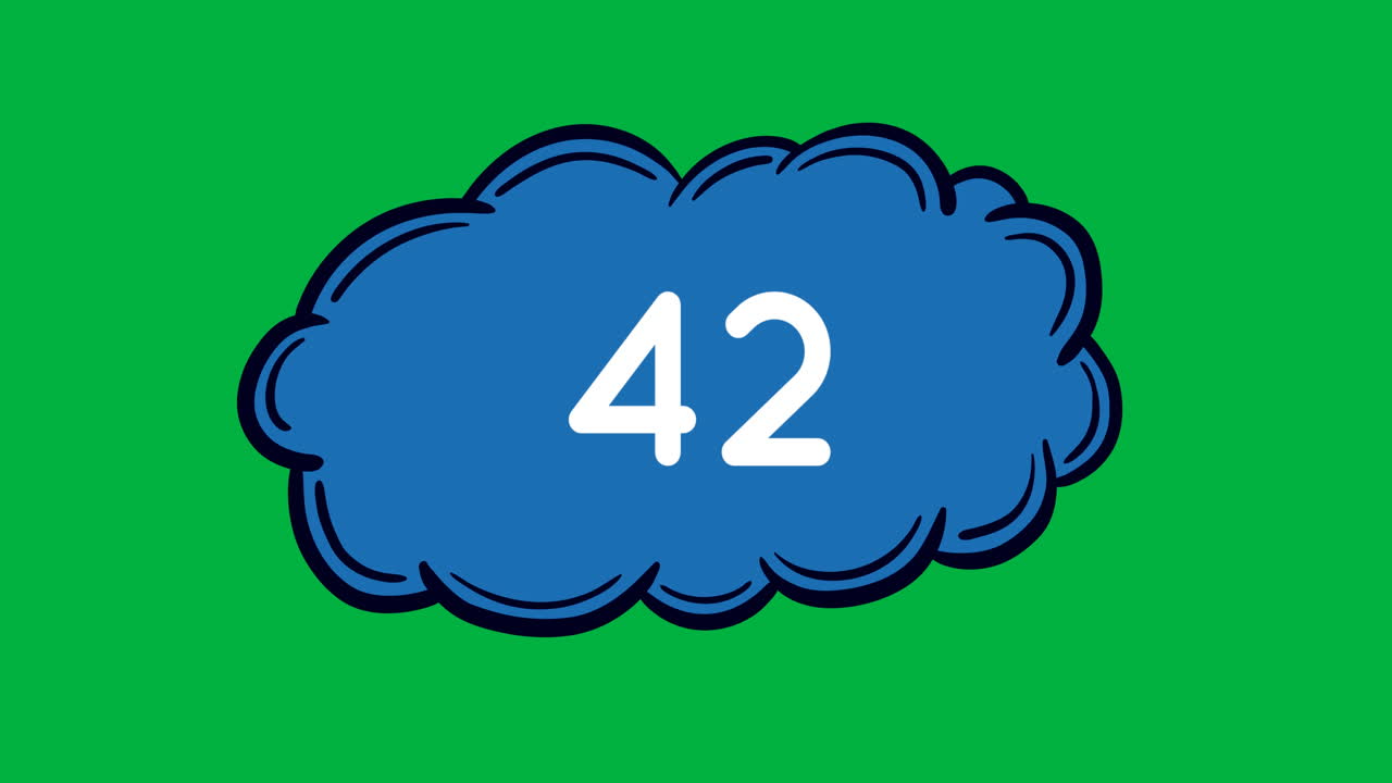 nube azul con números 4k