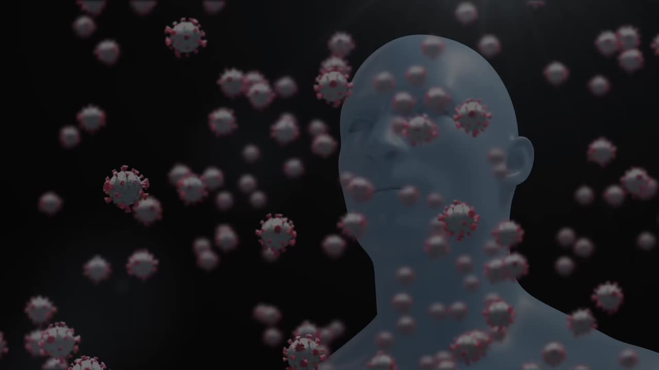 코로나19 세포에 대한 dna 구조와 인간의 얼굴 모델에 대한 분자 구조