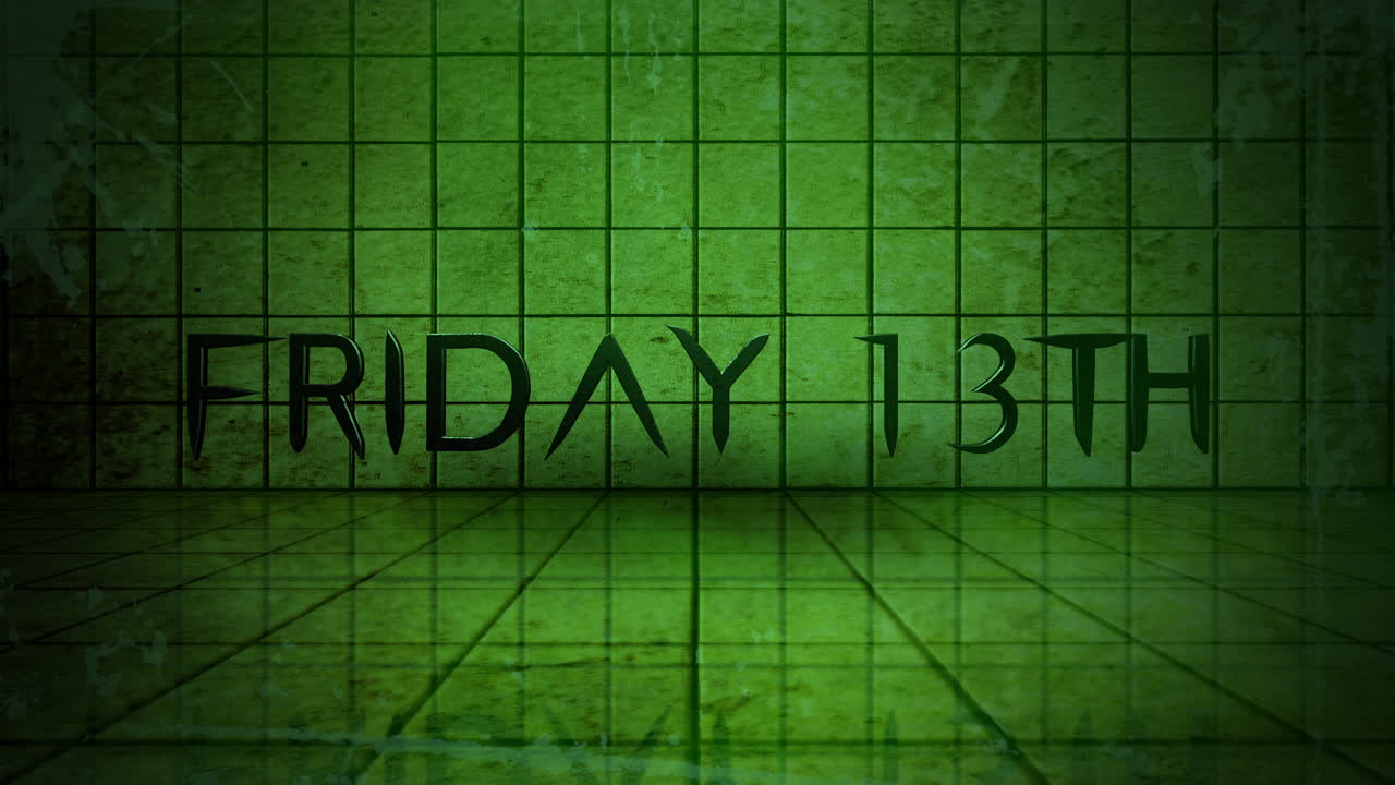 금요일 13일 그린 그런지와 지하 방의 더러운 벽