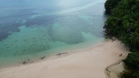 aerial of tropical beach and reef, catanduanes, philippines
