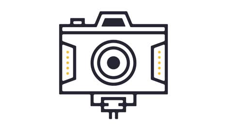 animación de icono de línea de video digital