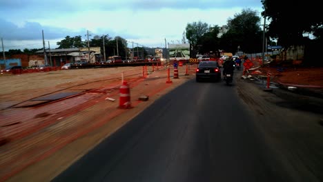 car driving on side route booked for repair station in paraguay