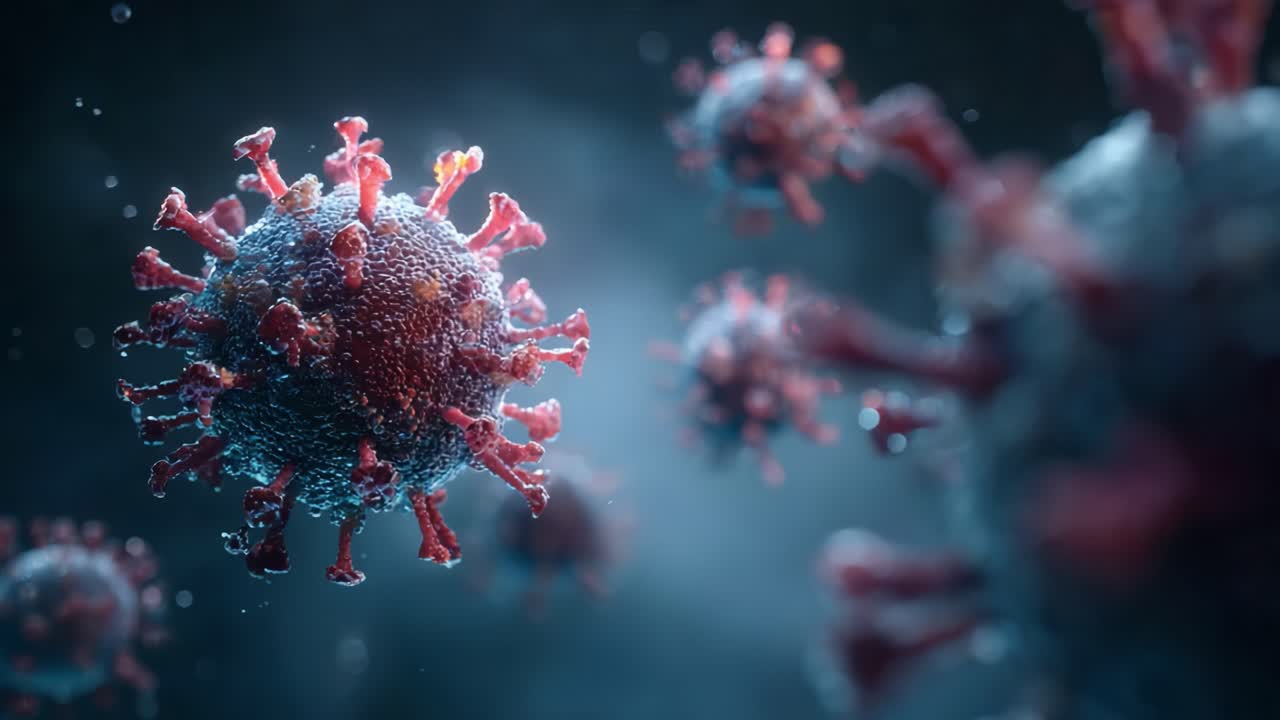 Visualizzazione microscopica di particelle virali: esplorazione della struttura e delle caratteristiche dei microorganismi patogeni sotto osservazione scientifica