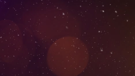 animación de manchas de luz y nieve cayendo sobre un fondo negro