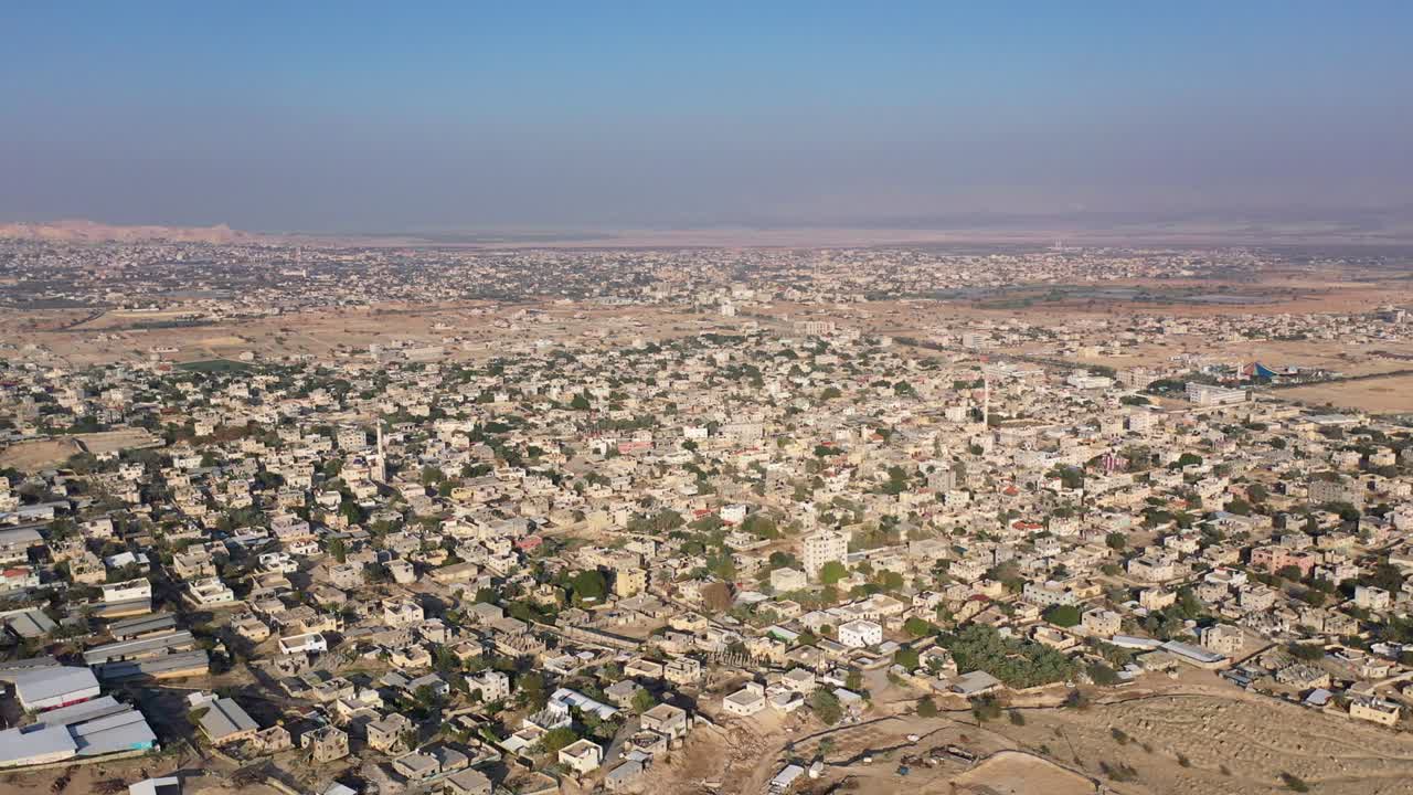 Veduta aerea della città di Gerico nel territorio palestinese. Panorama