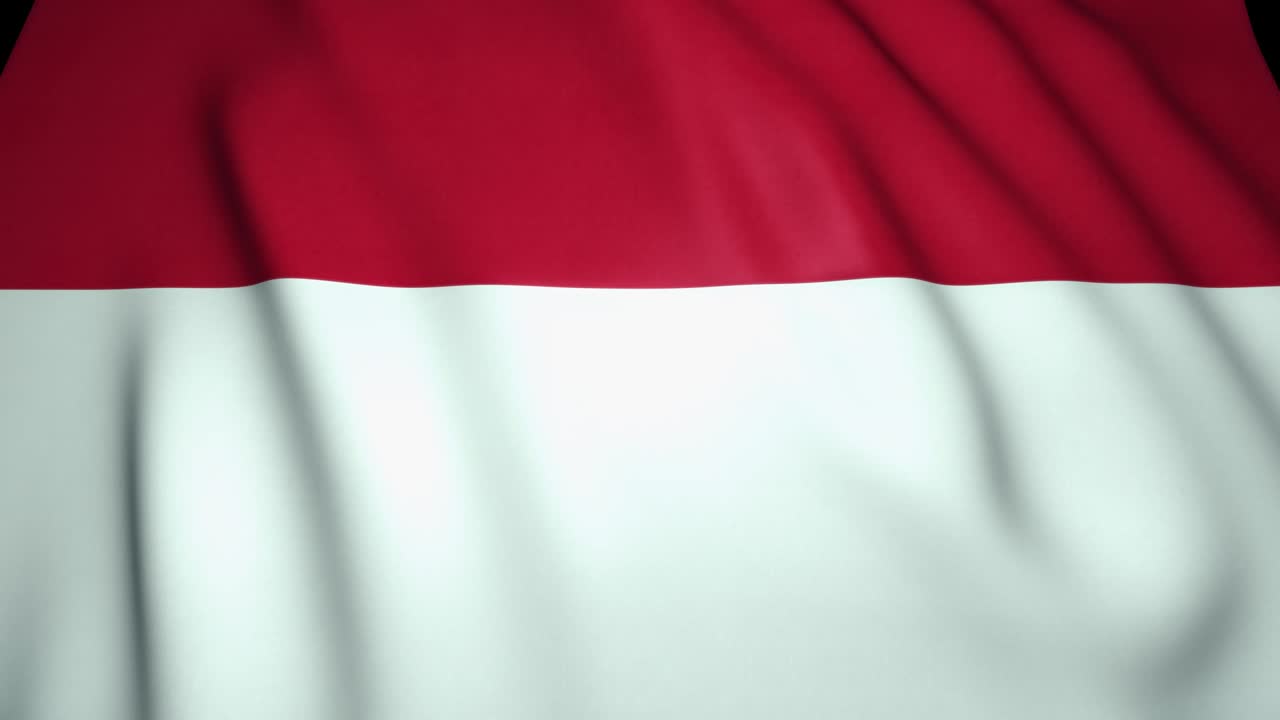 el fondo de la bandera realista de indonesia. animación en bucle