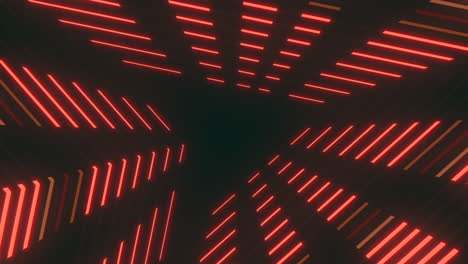 triángulos rojos de neón en movimiento al estilo vértigo