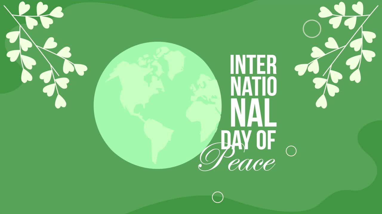 international day of peace lettering with earth planet