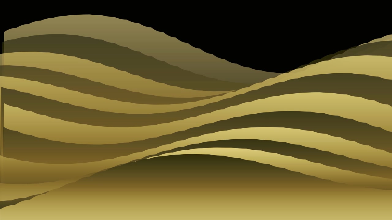 Abstract Golden Waves Moving in Fluid Motion