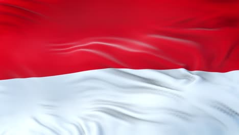 indonesia flag waving in the wind with highly detailed fabric texture. seamless loop