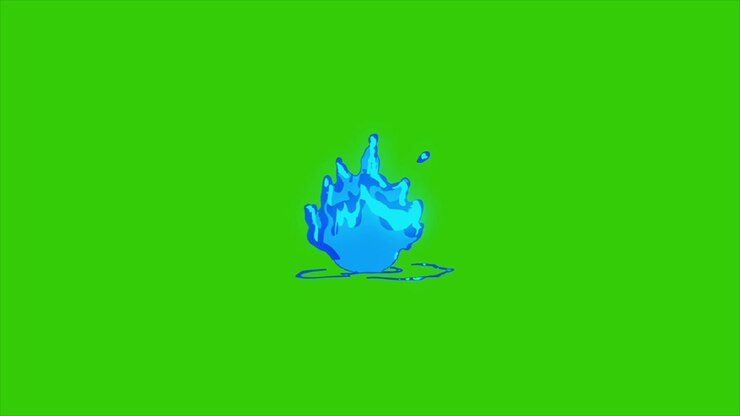 Animation of Water Cartoon on Green Background