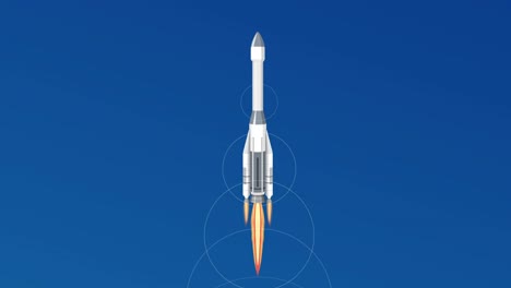 rocket ascends from launch pad into space