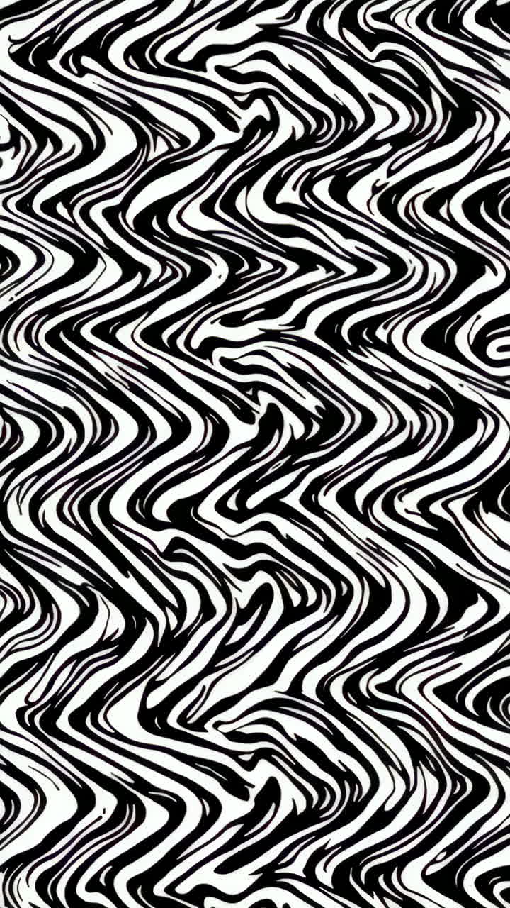 Abstract Black and White Wavy Pattern