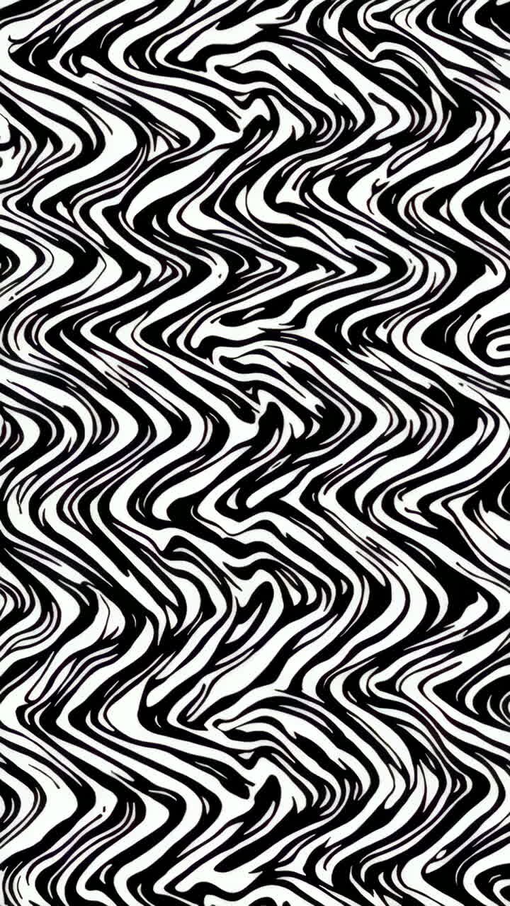 Abstract Black and White Wavy Pattern