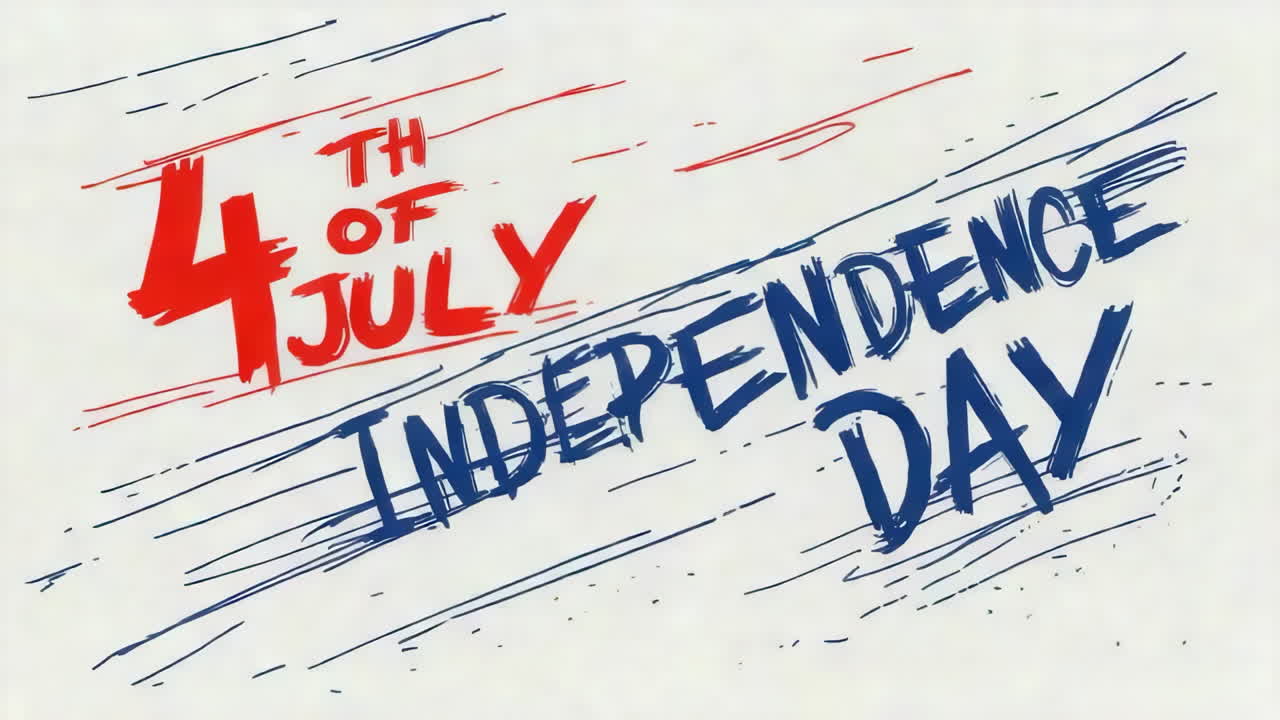 4th of July Independence Day Text Art
