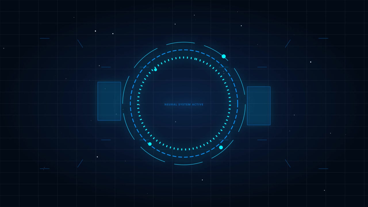 Futuristic Digital Neural System Interface HUD Animation