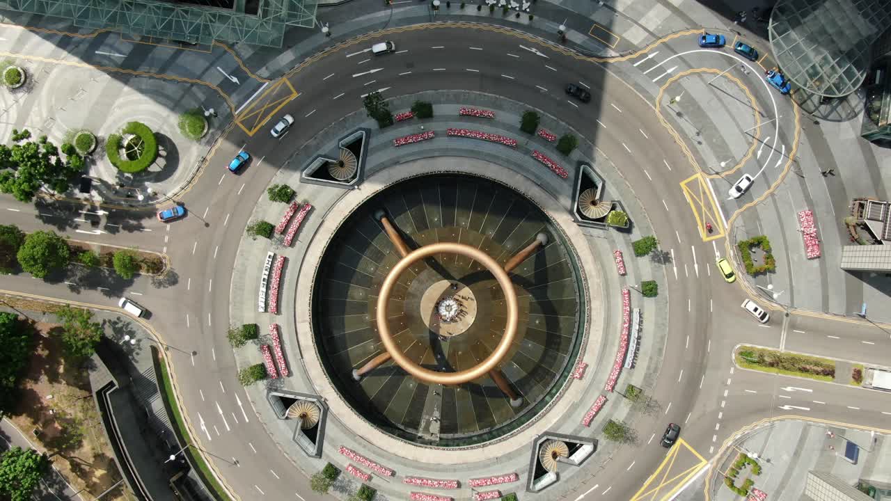 Fountain of Wealth - Drone aerial footage taken at Singapore's Suntec City Central Business District