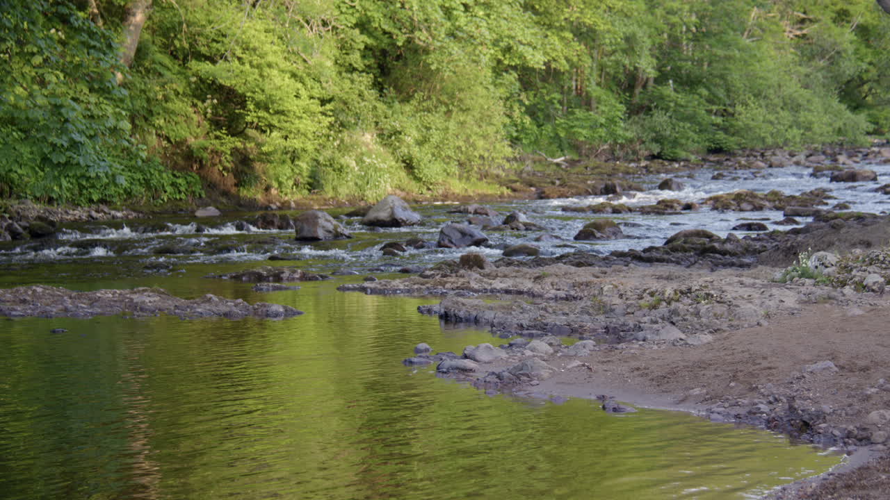 Campo lungo sotto il Bridge Of Craigisla del fiume Isla