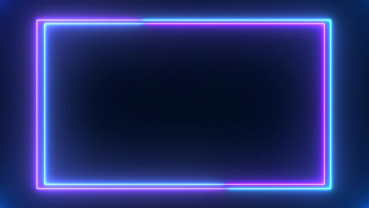 검은 바탕에 추상적인 빛의 네온 프레임, 레이저 쇼, 루프 애니메이션, 4k 비디오