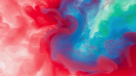 vibrant swirls of color: a dynamic dance of red, blue, and green in fluid motion captured in two stunning frames