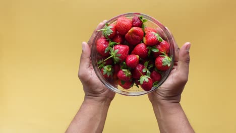 fresh strawberries in a bowl