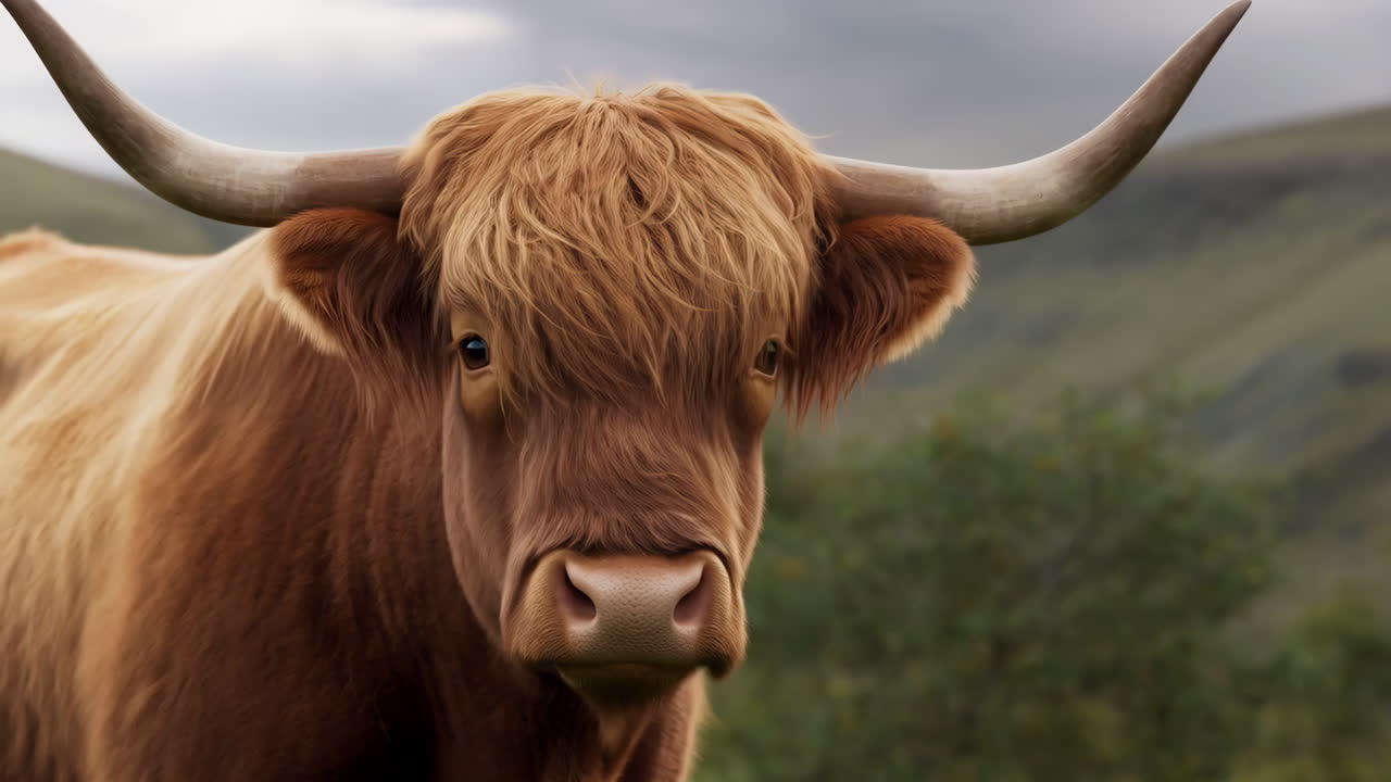 Close-up of a Majestic Highland Cow