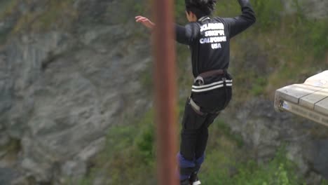 bungee jumper jumping