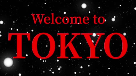 bienvenido a tokio mensaje de texto animación gráficos de movimiento