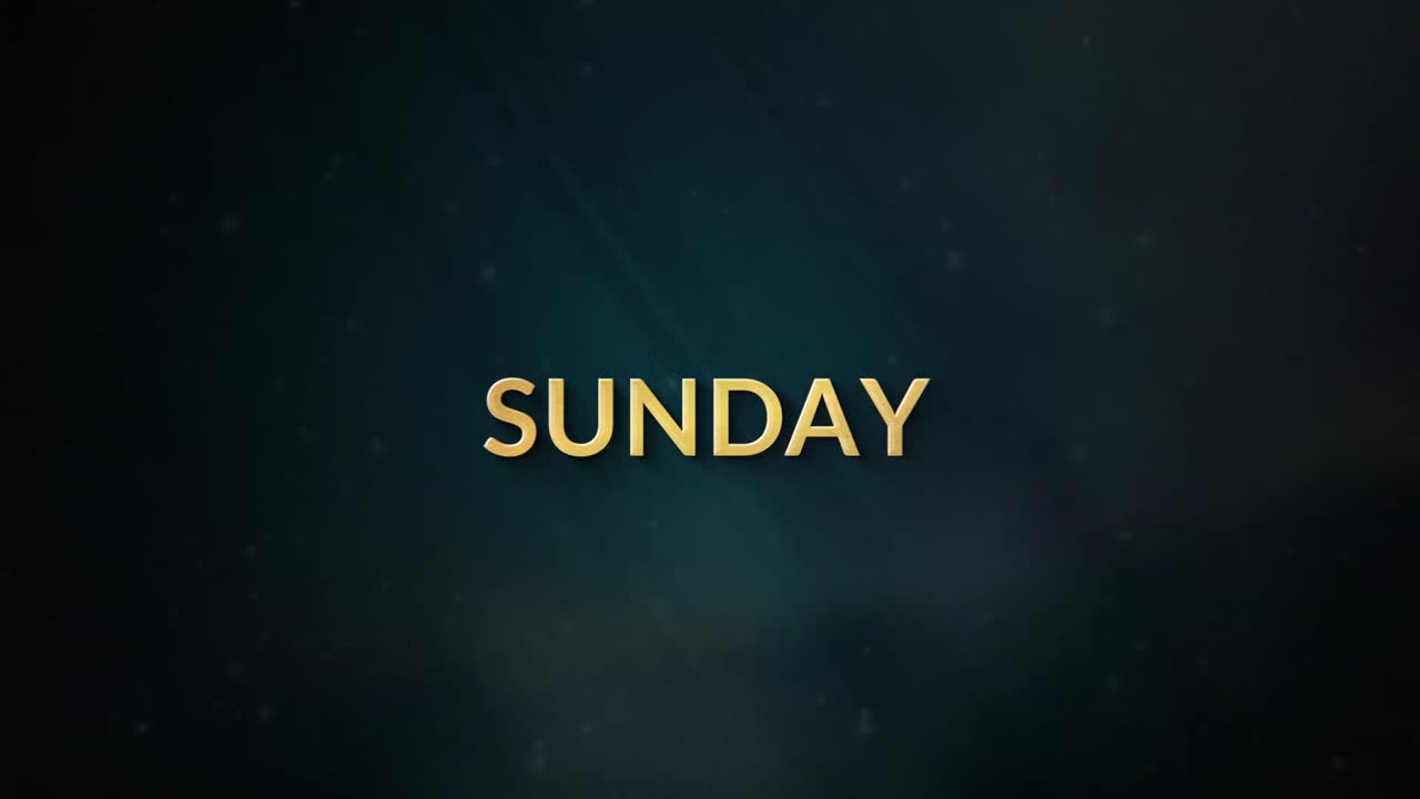 Luxurious days of the week presentation with motion in gold