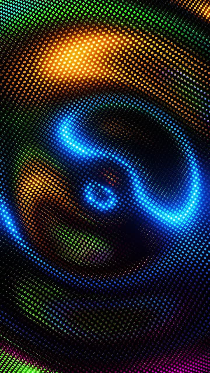 Cubi multicolori che ruotano radialmente. Video in loop verticale