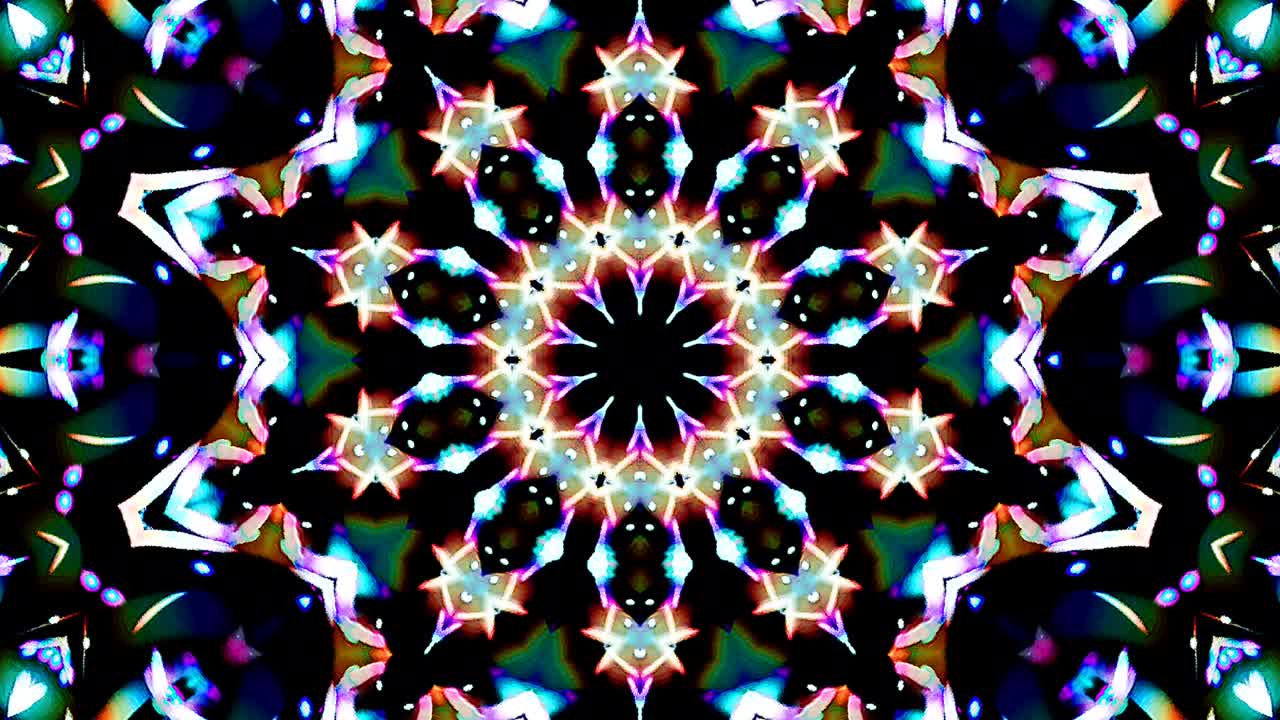 luz abstracta brillante que gobierna el color completo, caleidoscopio, fondo negro