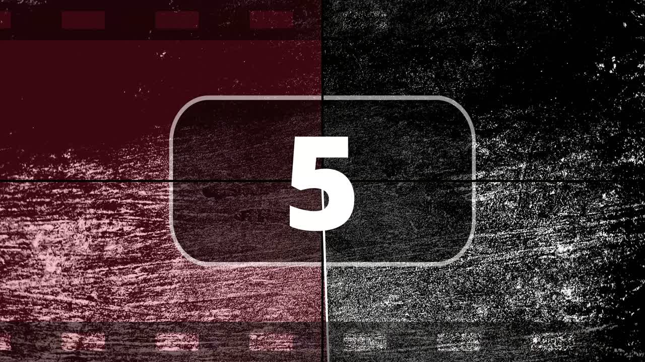 Retro Grunge Film Countdown from Ten to Zero
