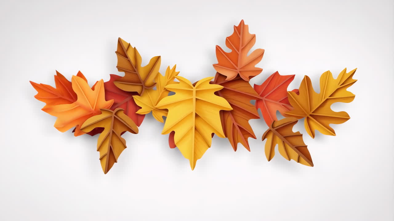 Stylized Autumn Leaves Arrangement