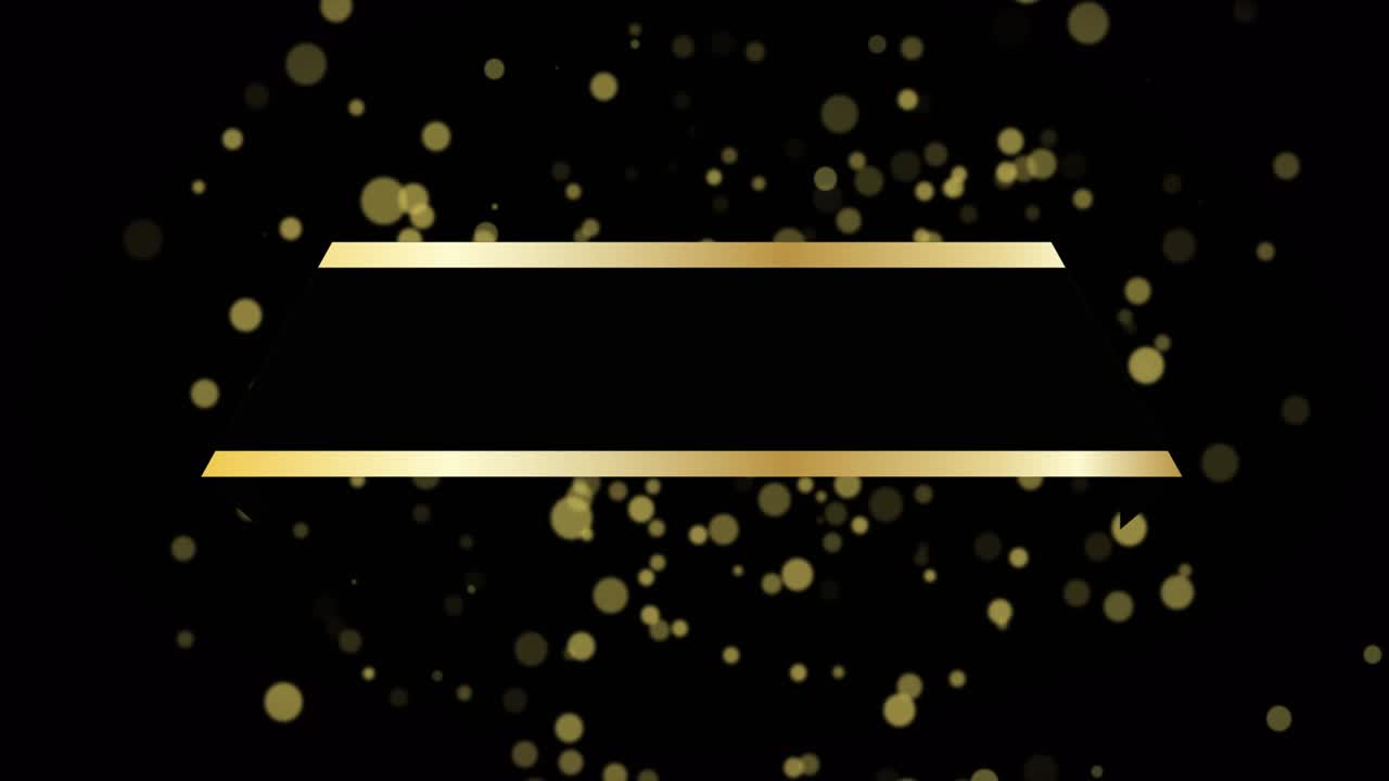 검은 바탕에 떨어지는 점 위에 황금색 선의 애니메이션