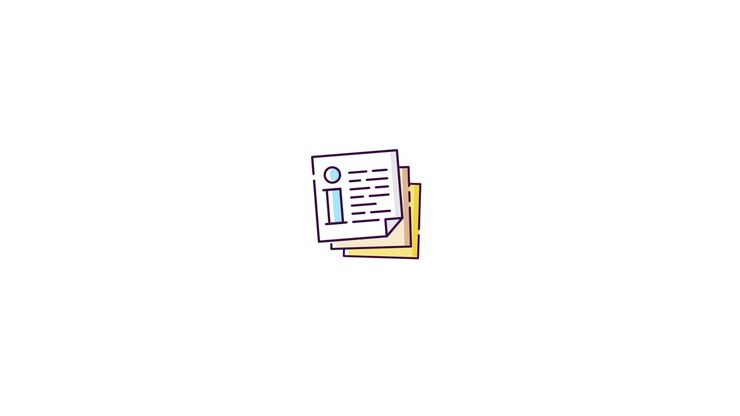 Animated Icon of Information Document with Stacking Papers