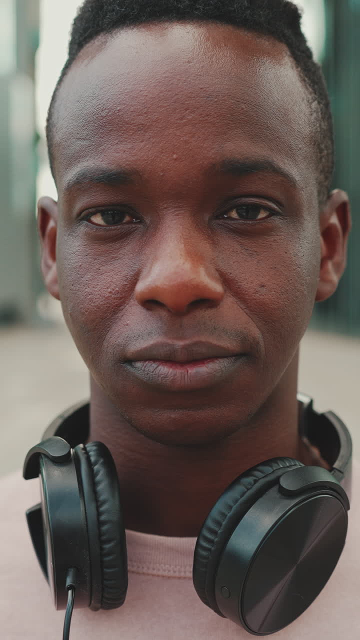 Portrait of a young man with headphones