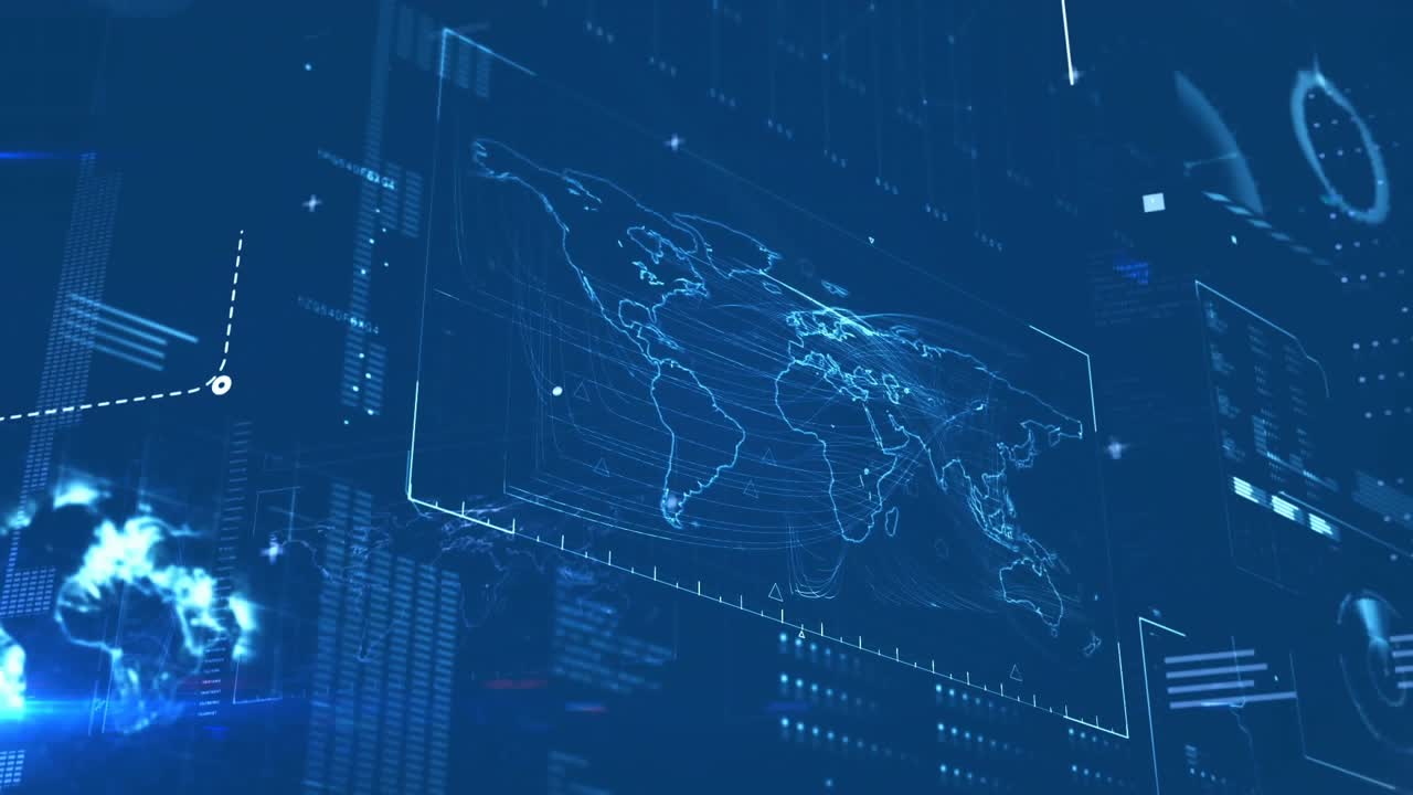 On system boot global HUD map updating and scanning nodes with sweeping lines to complete analysis