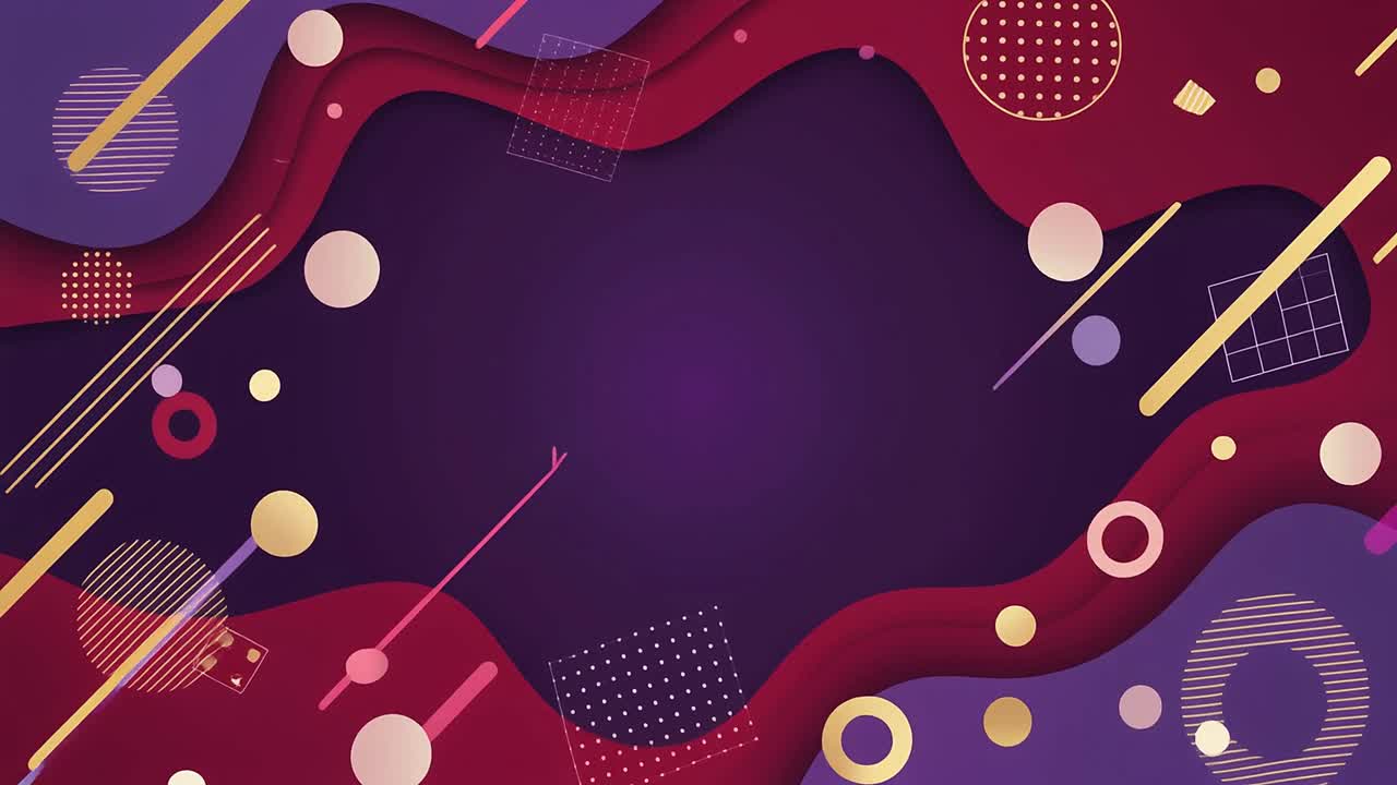 Animated Abstract Background with Wavy Shapes and Geometric Elements