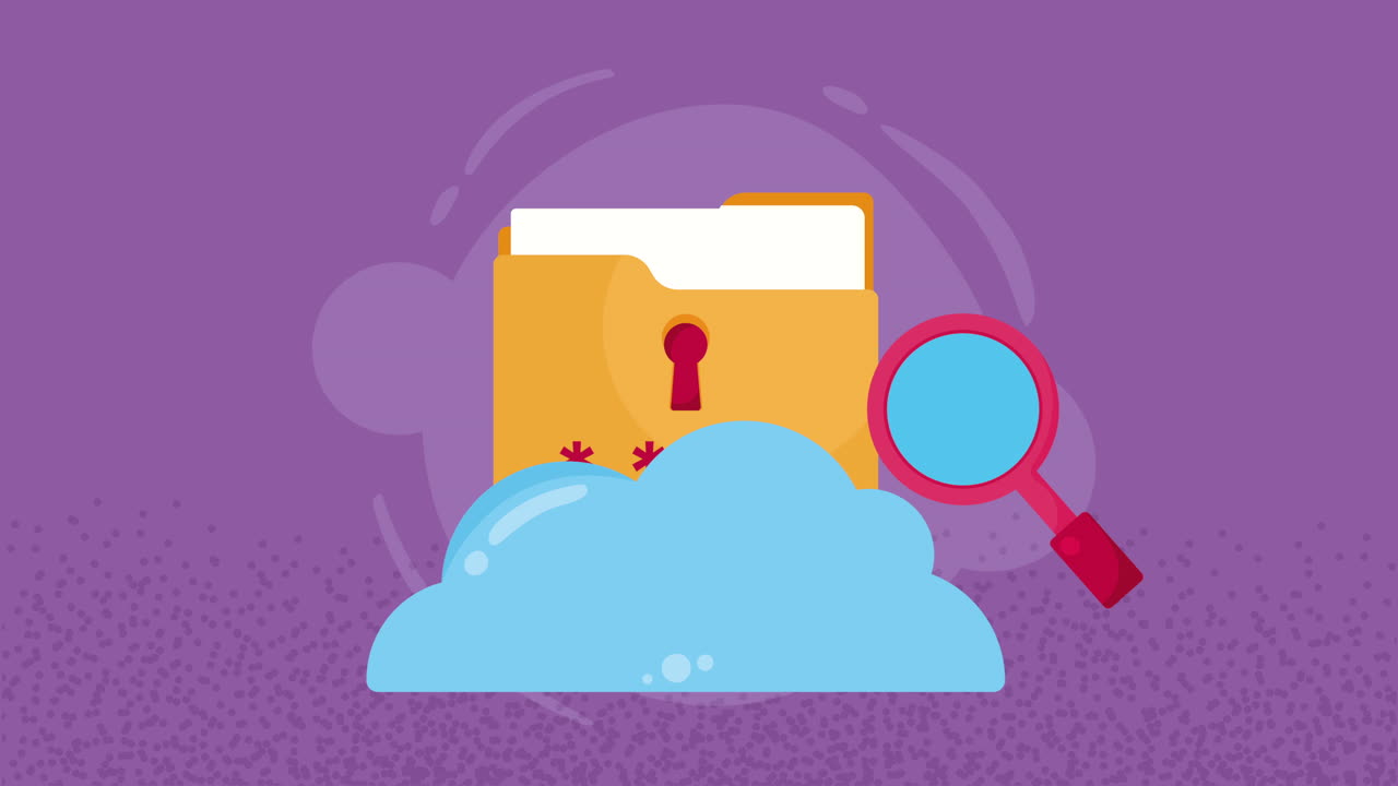 carpeta con animación de seguridad cibernética