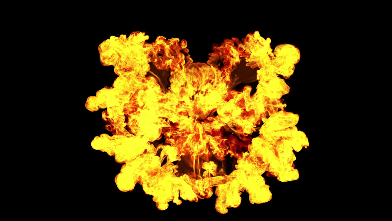 Fire and Explosion Slow Motion with Alpha Channel Transparent Background Sparks Heat Flames