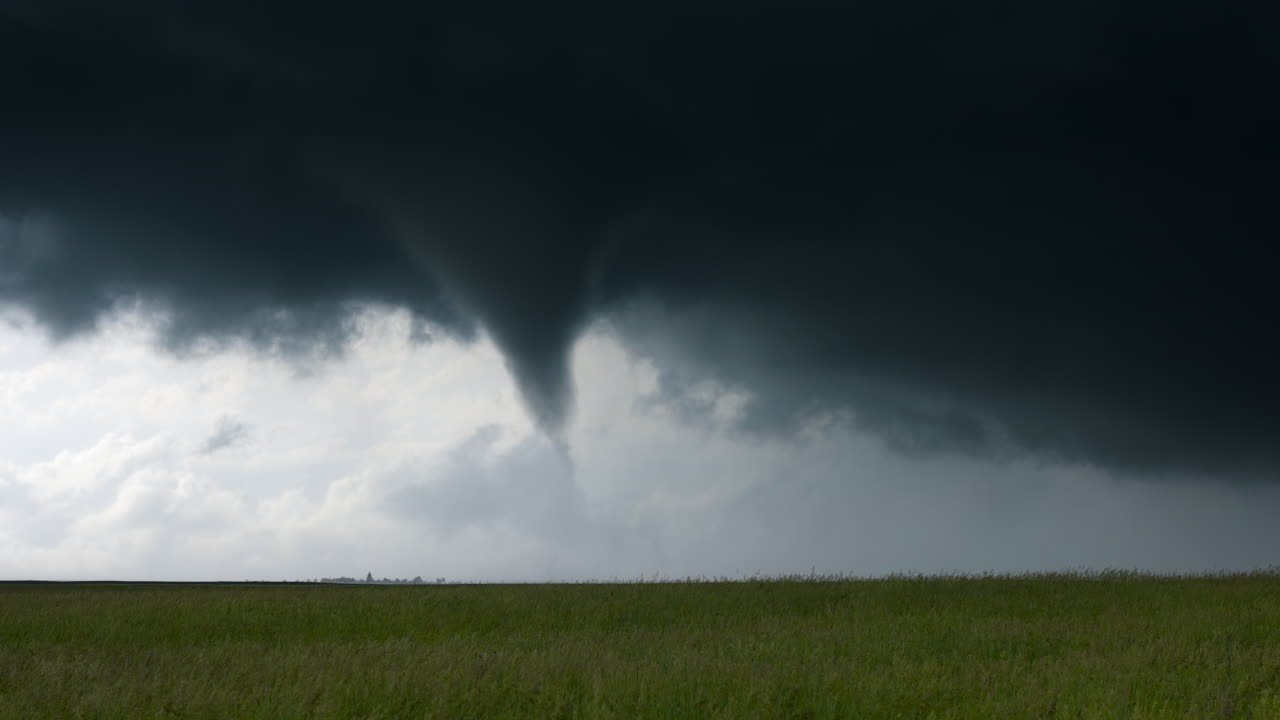Amazing Tornado Begins To Touch Down From Scary Dark Storm Cloud
