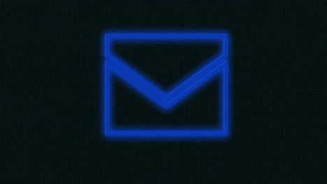 animation of glowing neon envelope icon on black background