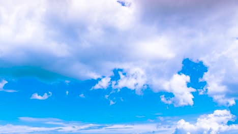 4k timelapse landscape with white cloud and blue sky on sunny season for tourism holiday on vacation.