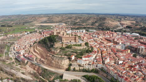 alcaniz large aerial view spain town aragon teruel province parador on a hill