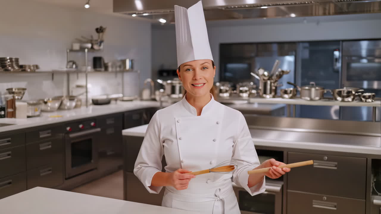 Female Chef in Professional Kitchen