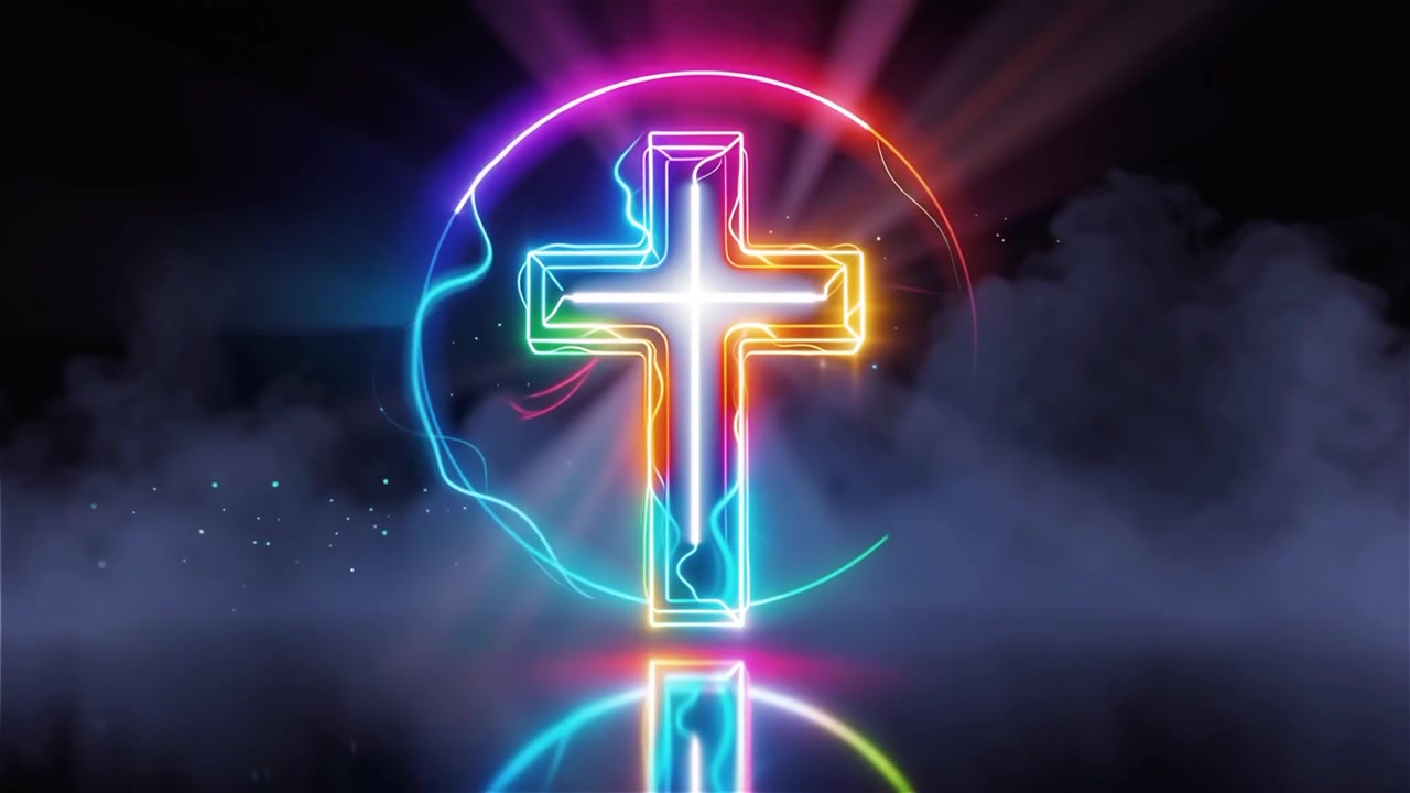 Christian Cross Heavenly Light Worship Background